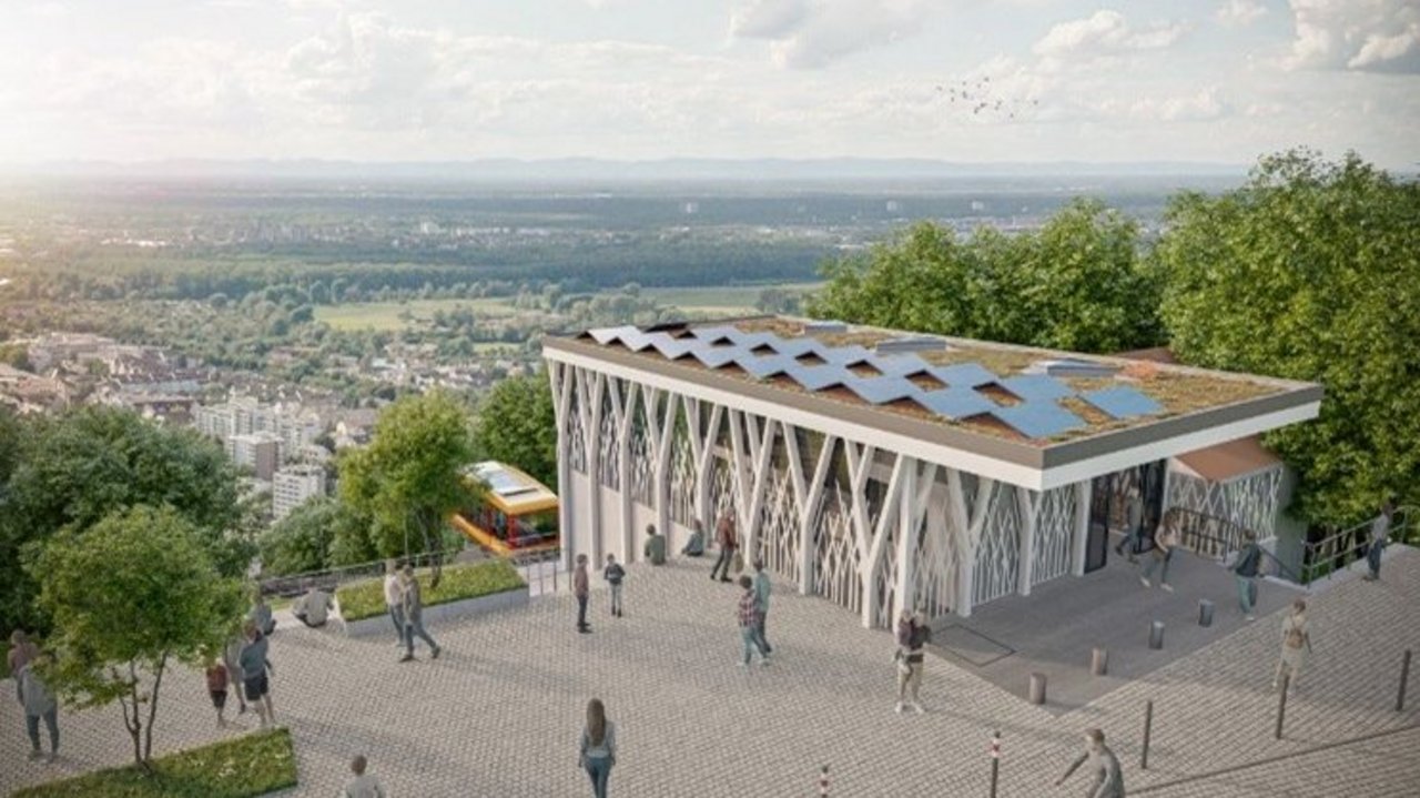 Der Durlacher Turmberg ist ein beliebtes Ausflugsziel und bietet Besucherinnen und Besuchern einen fantastischen Ausblick auf Karlsruhe und die Rheinebene. Im Zuge der Neugestaltung der Turmbergbahn wird auch eine neue Bergstation gebaut. 