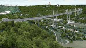Simulation der neuen Neckartalbrücke
