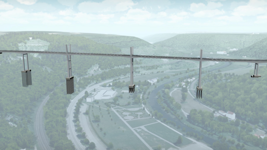 Visualisierte Tragwerksplanung am Beispiel der Hochbrücke Horb im Zuge der B 32, Quelle: V-KON.media GmbH, Trier Visualisierte Tragwerksplanung am Beispiel der Hochbrücke Horb im Zuge der B 32