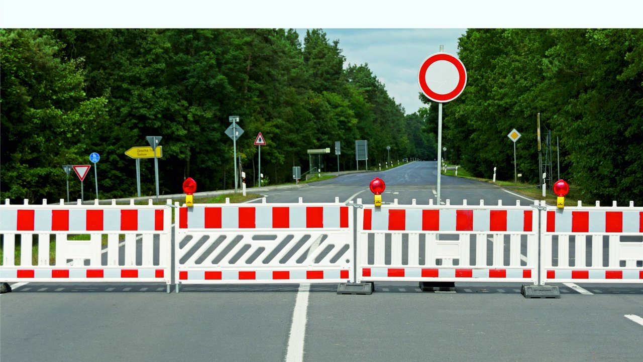 Vollsperrung einer Straße
