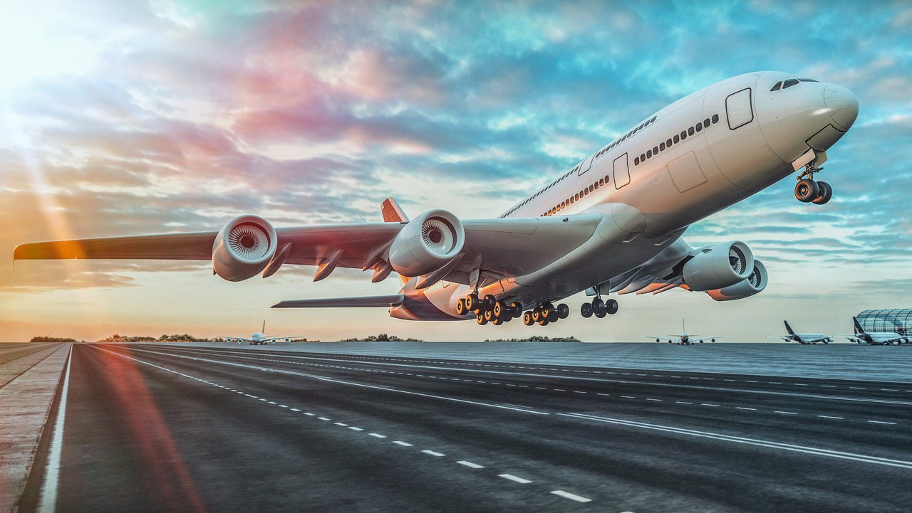 Abhebendes Flugzeug