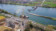 Neckarbrücke Gründung Pfeiler Achse 70 im Bau