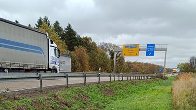 Fahrbahn der B 35 bei Bruchsal