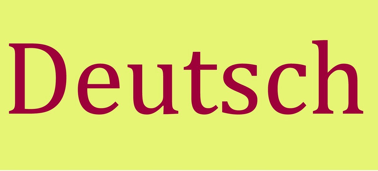 Schriftzug "Deutsch" auf gelbem Hintergrund