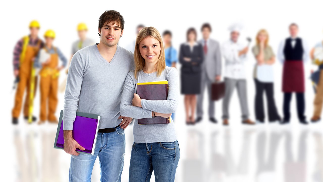 Gruppe von Berufsschülern