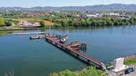 L 597 Neckarbrücke Herstellung Flusspfeiler - Blickrichtung Nordost