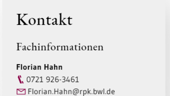 Beispiel: Bild-Ausschnitt Kontakt aus Internet-Seite 