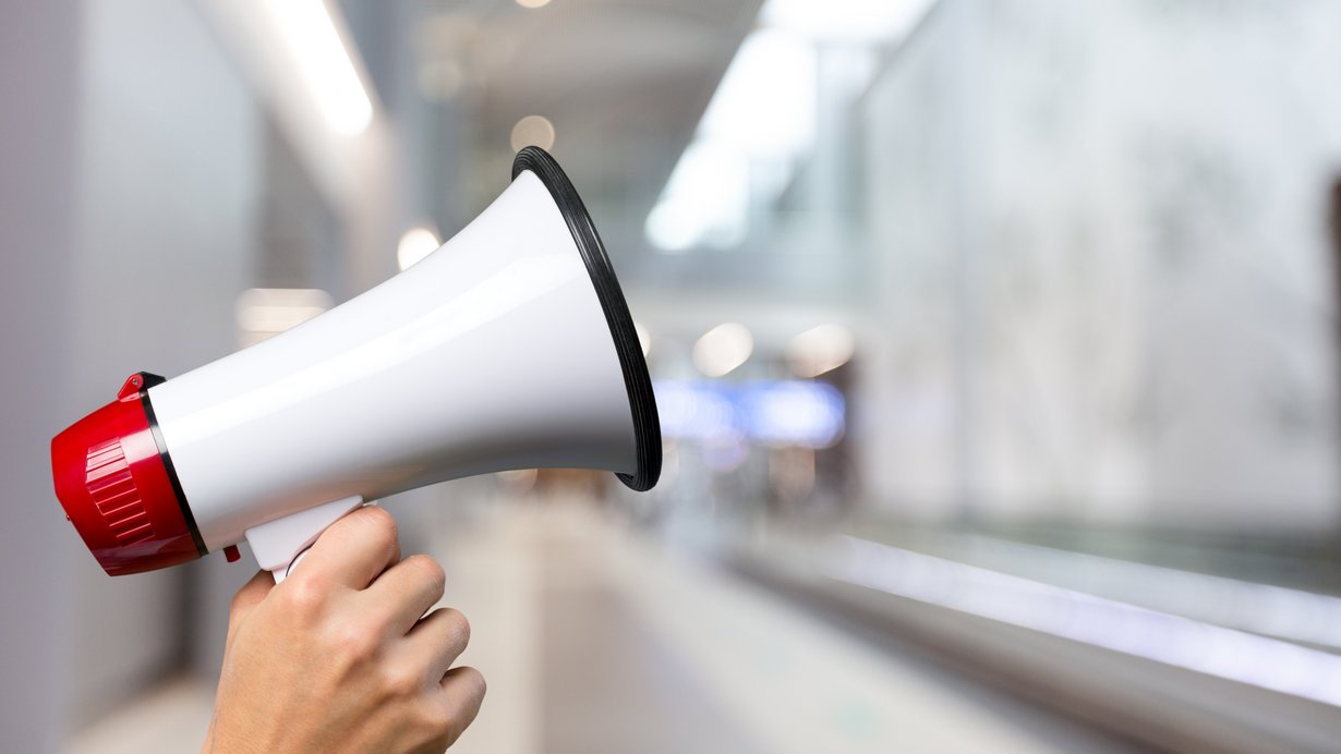 Bild zeigt ein Megaphon