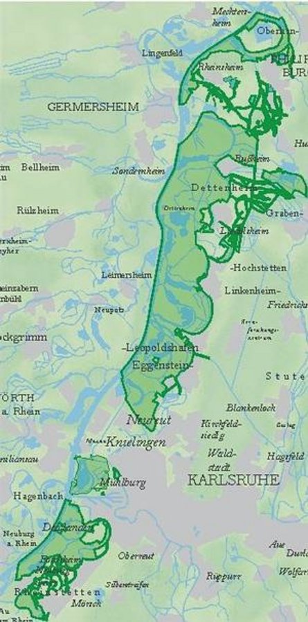 Lebendige Rheinauen bei Karlsruhe - Projektgebiet