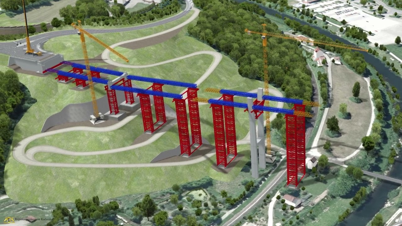 Visualisierung Bauablauf Neckartalbrücke Horb
