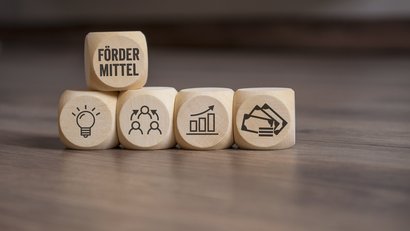 Fördermittel Würfel mit Fördermitteln
