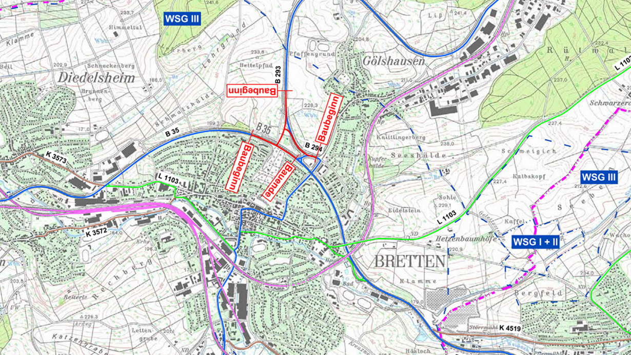 B 35, Auszug aus der Übersichtskarte