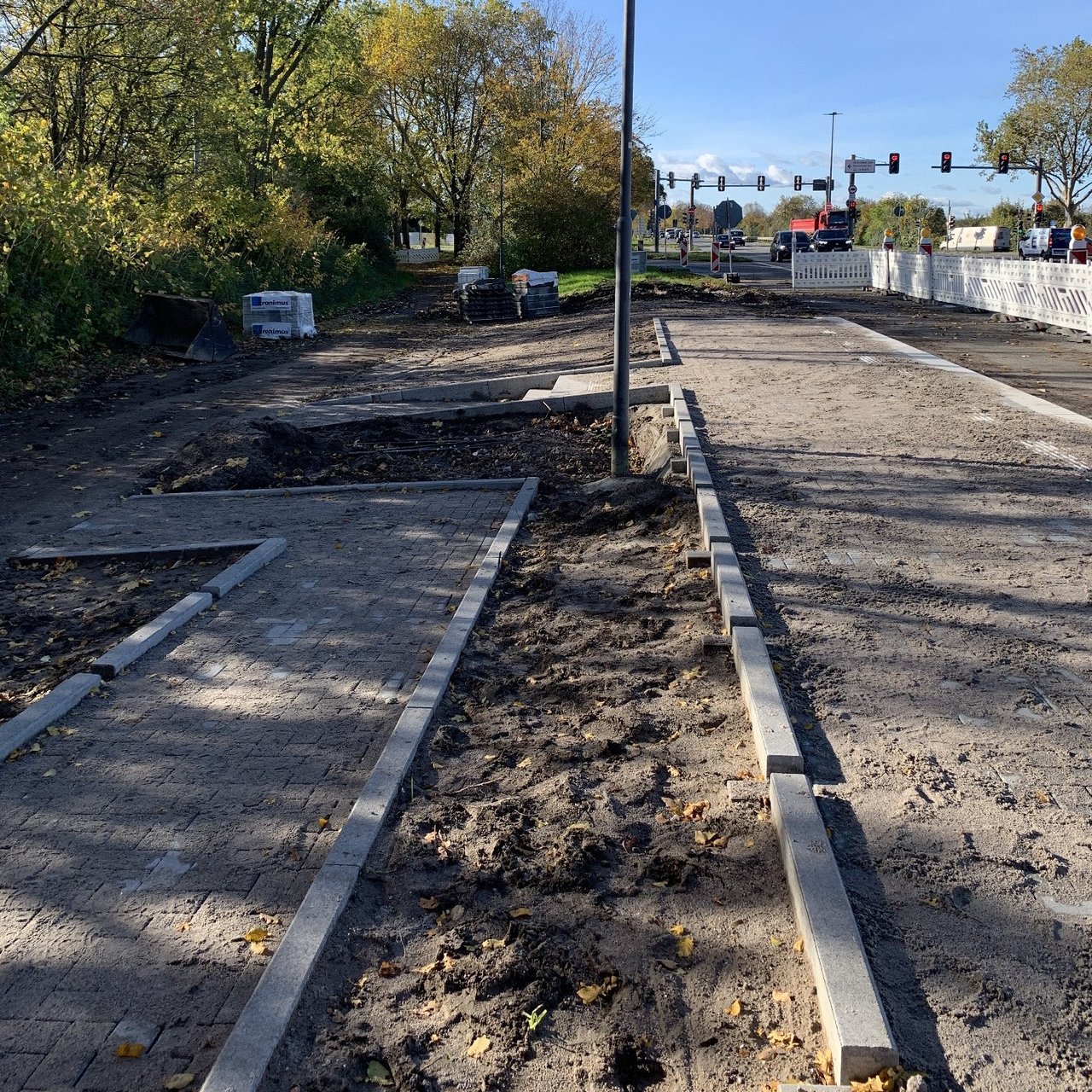 Bushaltestelle am Pleikartsförster Hof in Fahrtrichtung Heidelberg kurz vor Fertigstellung