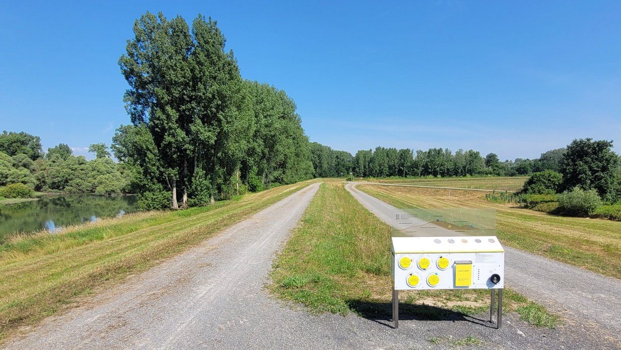 Auf diesem Bild sehen Sie die Fertigstellung der Dammbauarbeiten.