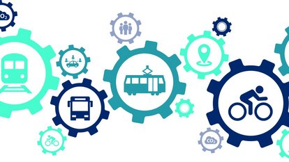 Neues Mobilitätskonzept Neue Mobilität – Rad- und Fußverkehr, ÖPNV und Motorisierter Individualverkehr greifen wie Zahnräder ineinander